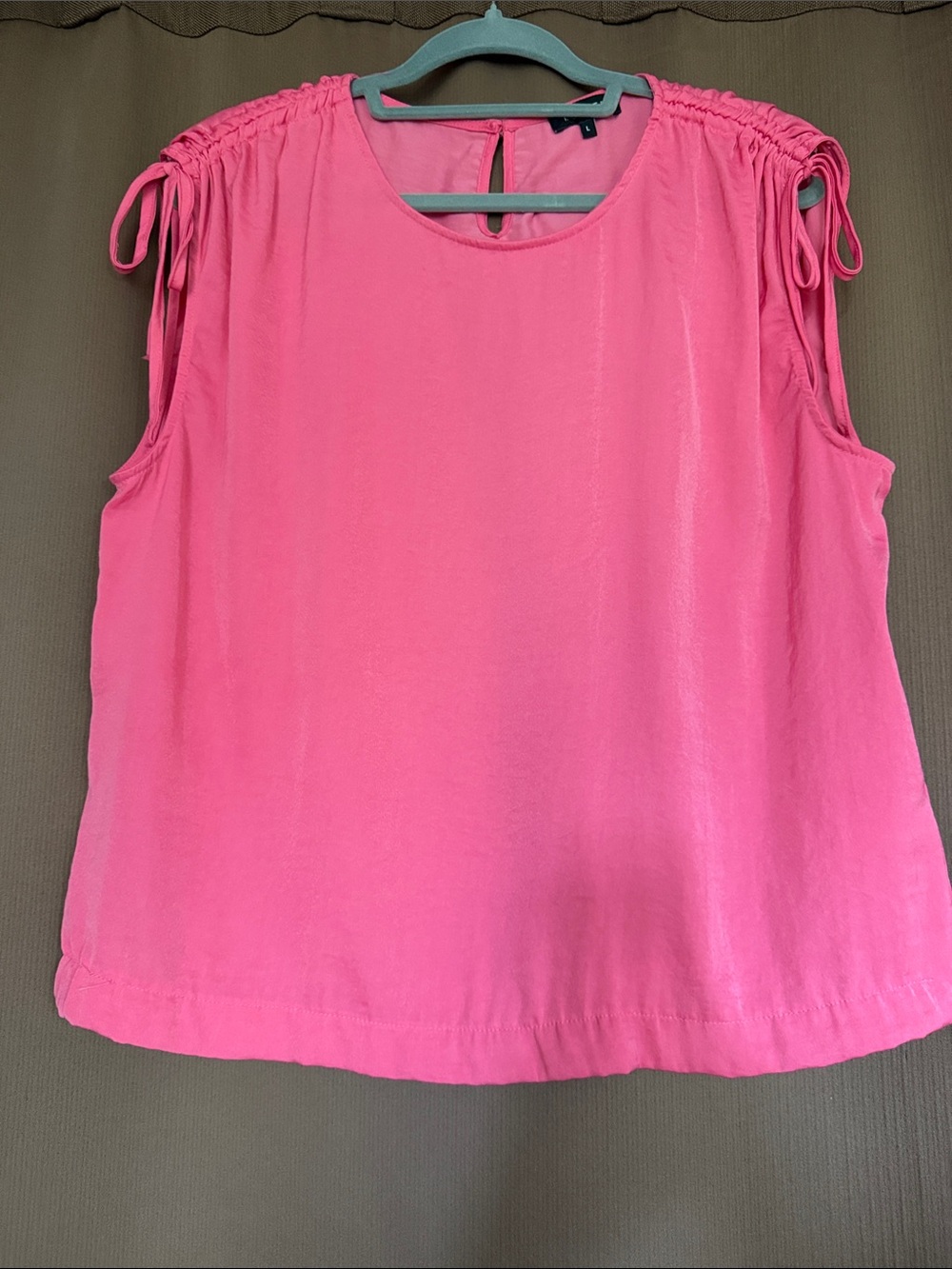 1. State Pink Tie-Shoulder Sleeveless Tank